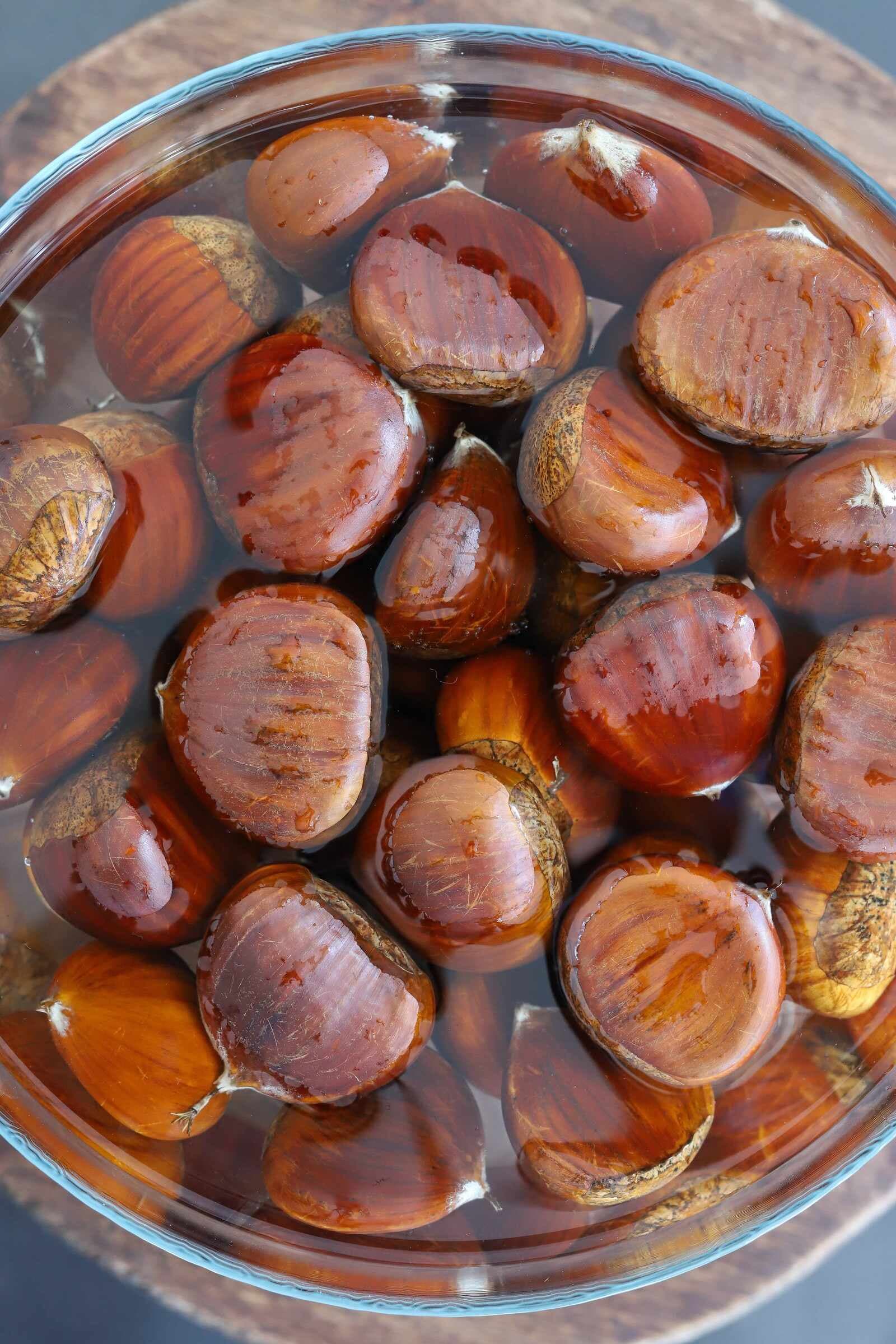 First, prepare the chestnuts