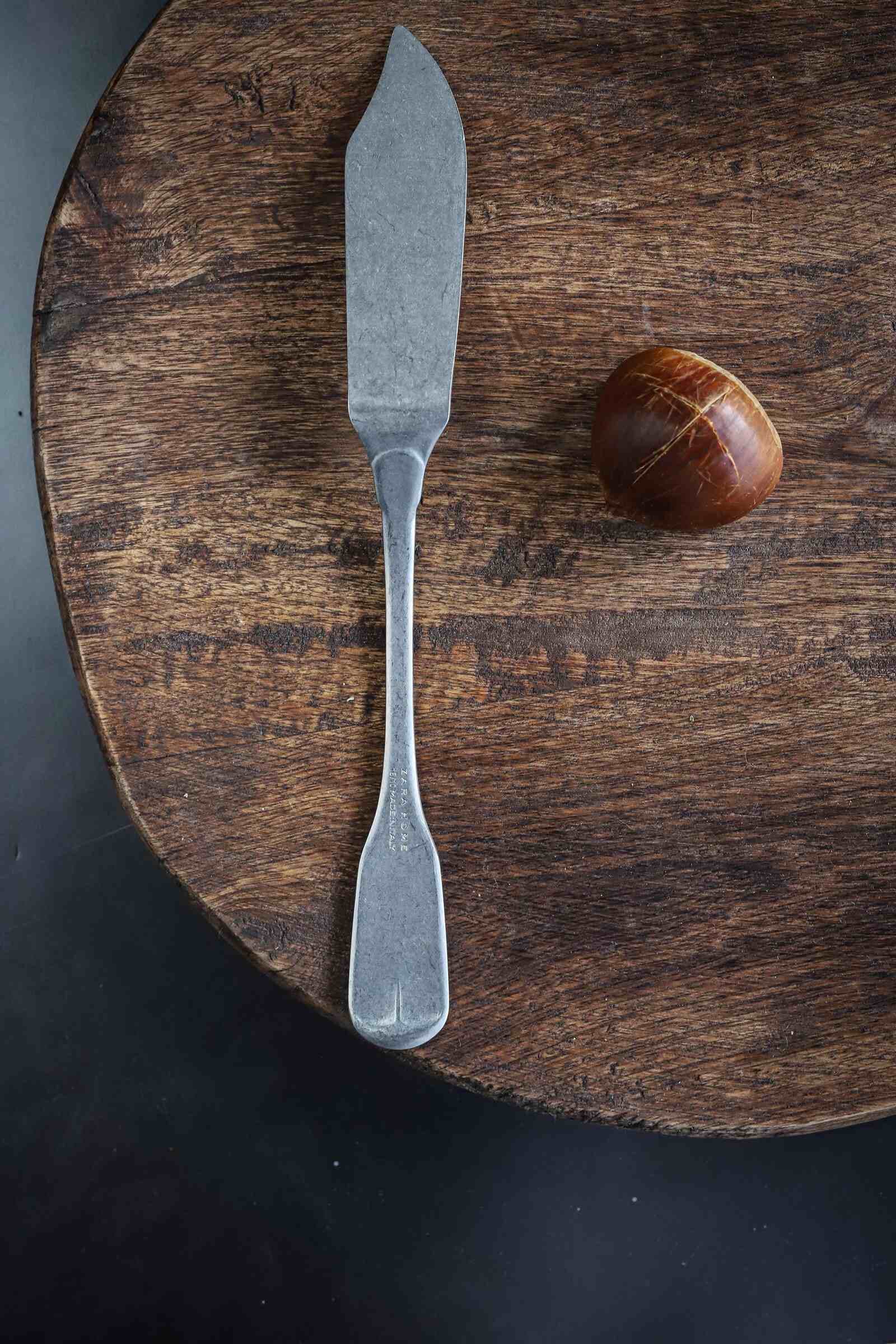 Then, score the chestnuts